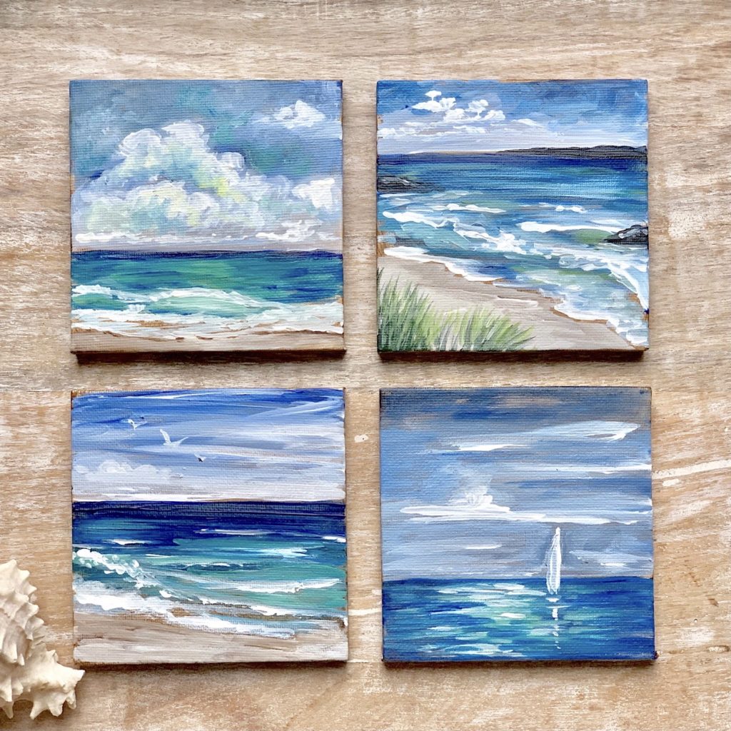2 Paintings for beginners, 2 mini canvas paintings