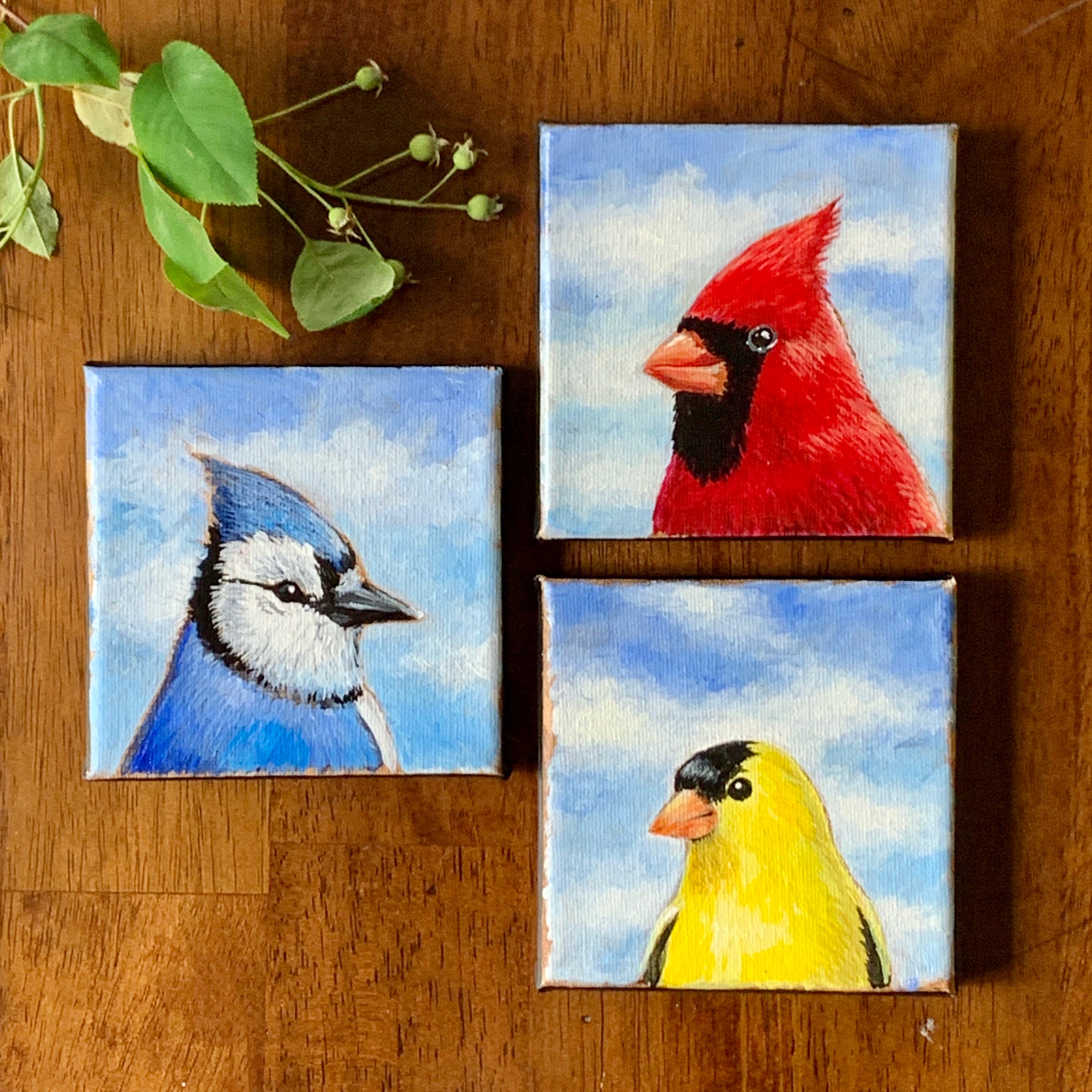 Design your own petite mini! 4x4 canvas with bird of your choice